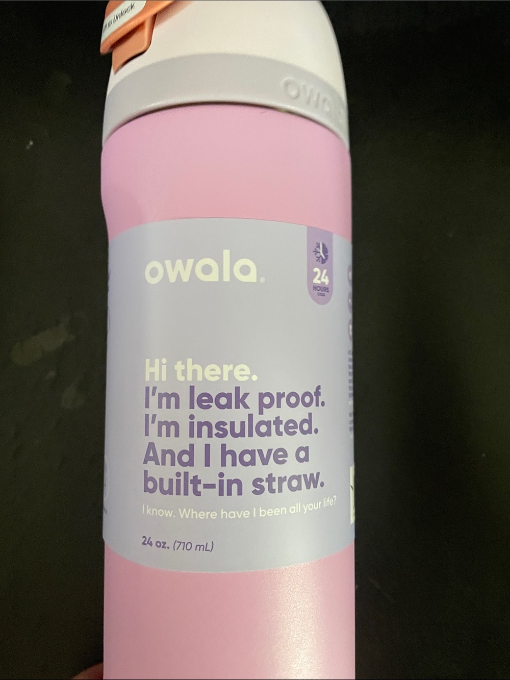 Owala Insulated Leak-Proof Straw Bottle — Pink
